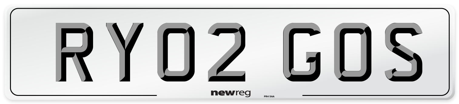 RY02 GOS Number Plate from New Reg